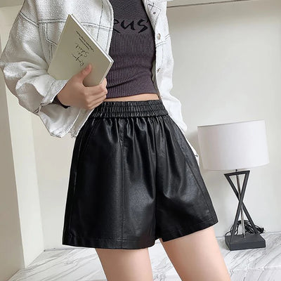 Korean Faux Leather Shorts