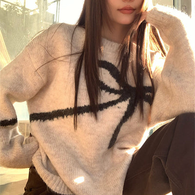 Korean Bow Tie Sweater