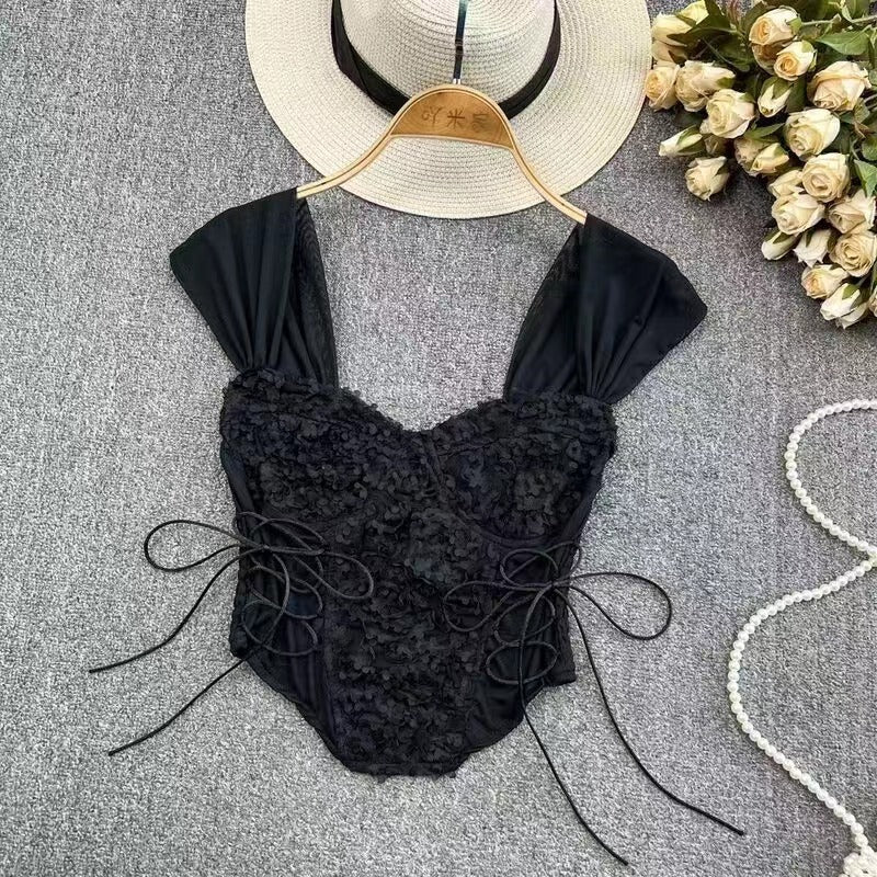 Korean Fitted Lace Top