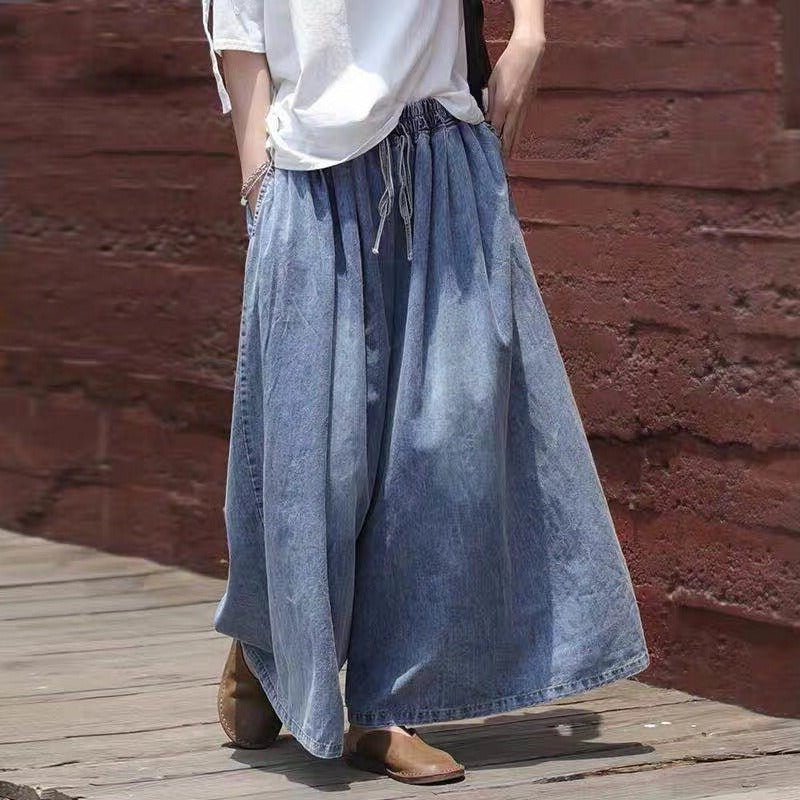 Korean Style Flared Denim Pants