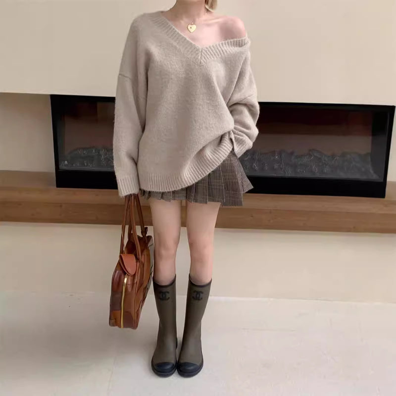 Korean Wool V-Neck Sweater