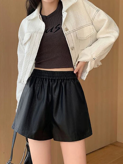 Korean Faux Leather Shorts