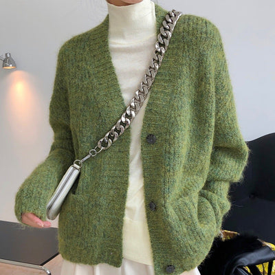 Korean Wool V-Neck Cardigan