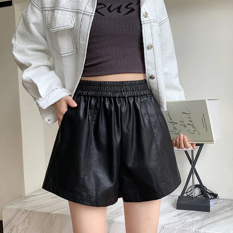 Korean Faux Leather Shorts