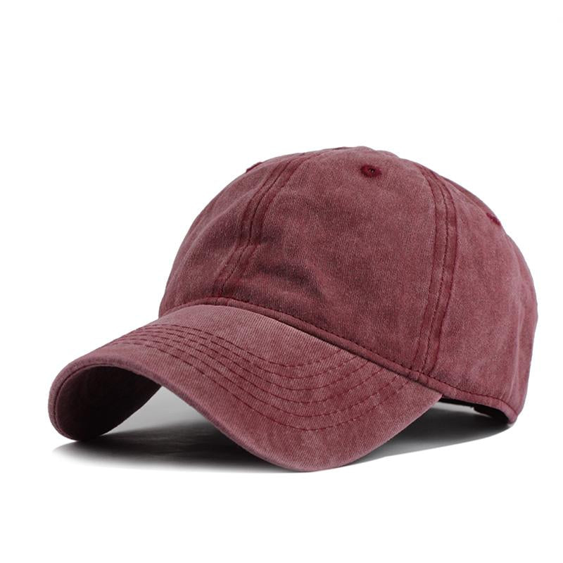 Washed Cotton Baseball Cap - Korean Style