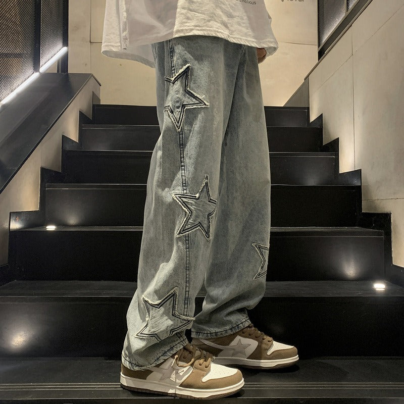 Pantalon Denim Droit Évasé