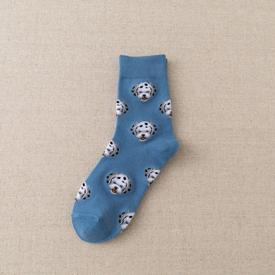 Korean Patterned Mid-Calf Socks