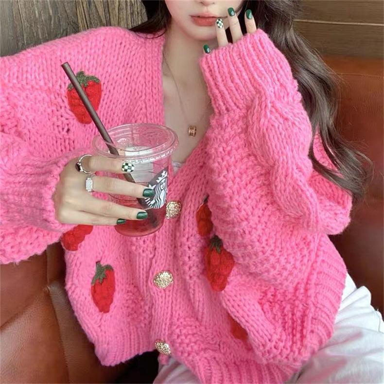 Cardigan Fraise Coréen