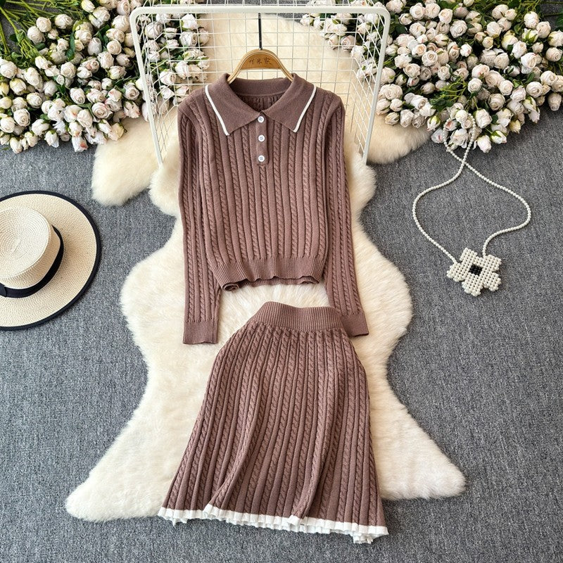 Korean Turtleneck Knitted Set