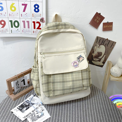 Korean Plaid School Backpack