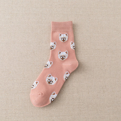 Korean Patterned Mid-Calf Socks