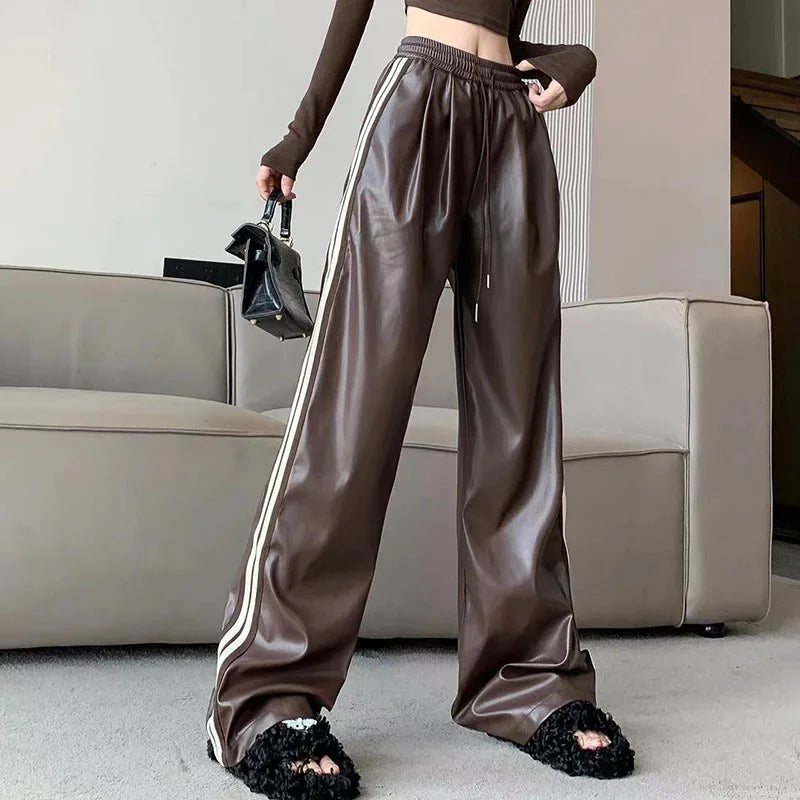 Pantalon Simili-Cuir Coréen Taille Haute