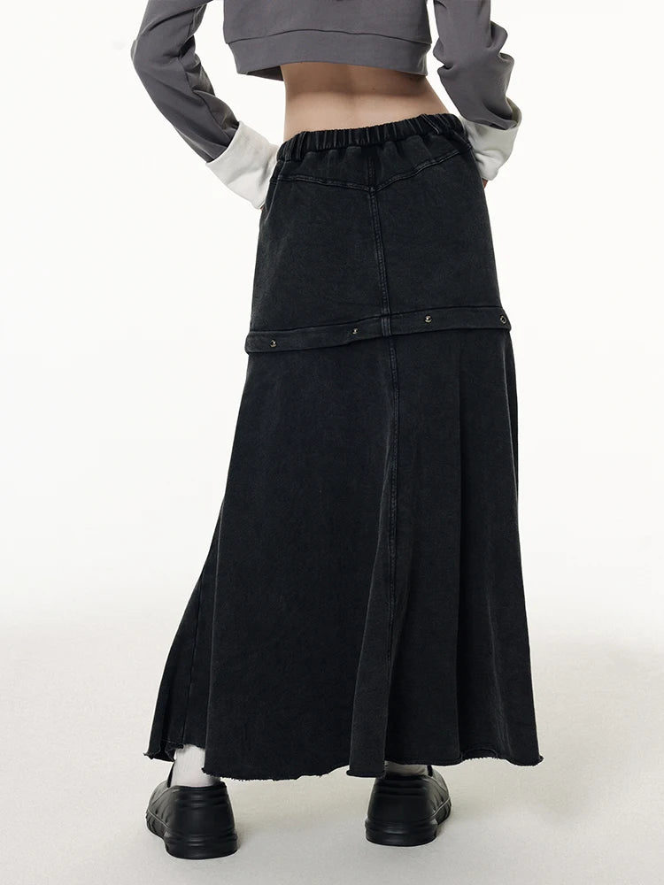 Korean Black Baggy Skirt