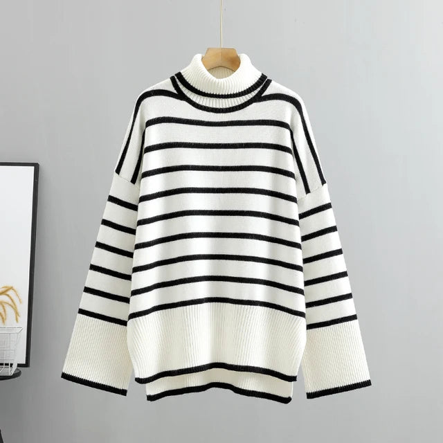 Korean Striped Oversized Sweater