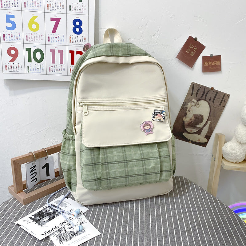 Korean Plaid School Backpack