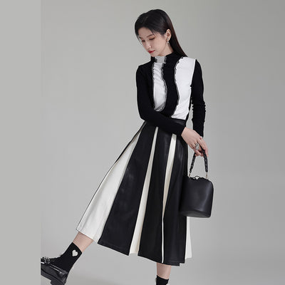 Korean Pleated Long Skirt