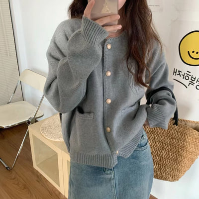 Cardigan Tricoté Coréen Femme