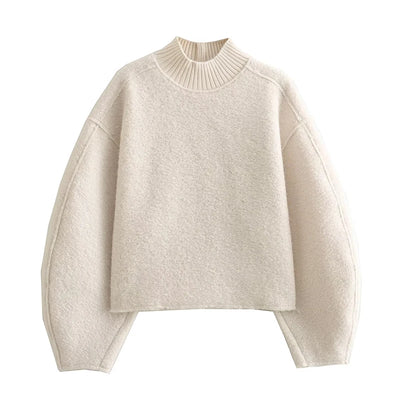 Sweatshirt Col Montant Coréen Femme