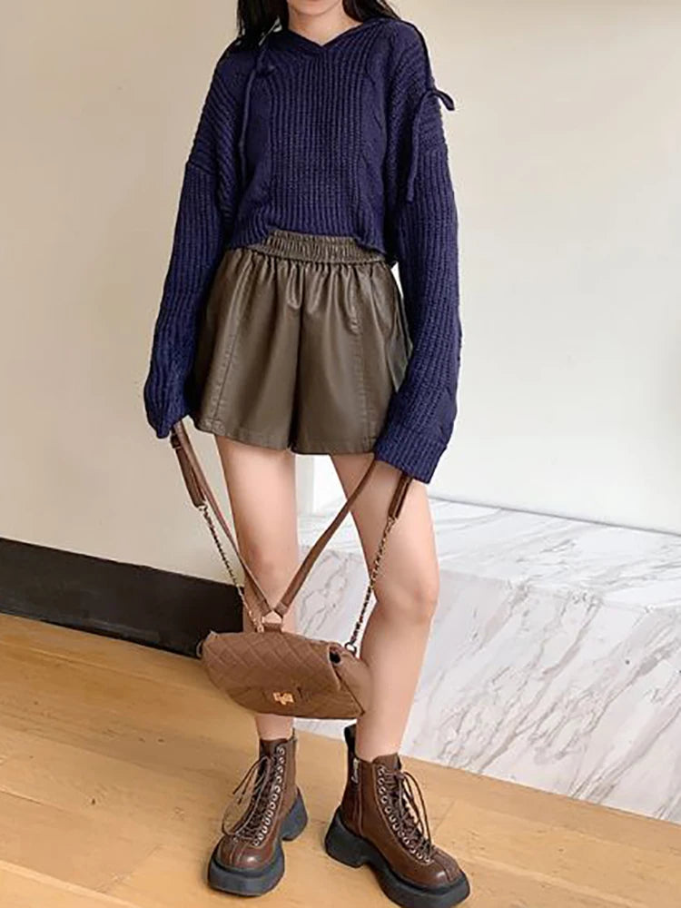 Korean Faux Leather Shorts