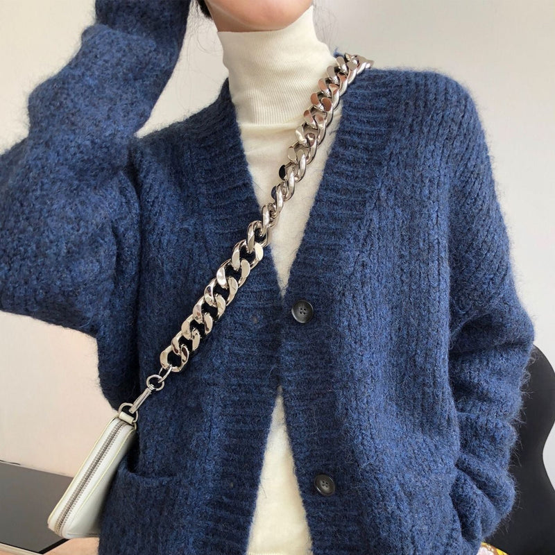 Korean Wool V-Neck Cardigan