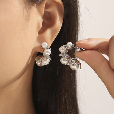 Boucles d'Oreilles Coréennes Perle