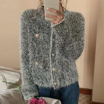 Cardigan Perlé Coréen Femme