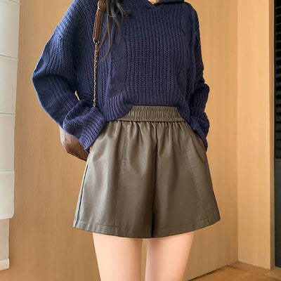 Korean Faux Leather Shorts