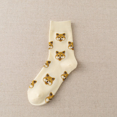 Korean Patterned Mid-Calf Socks