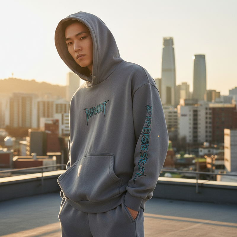 Sudadera con Capucha Bordada Coreana para Hombre