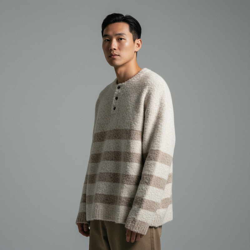 Suéter de Punto Rayado Coreano