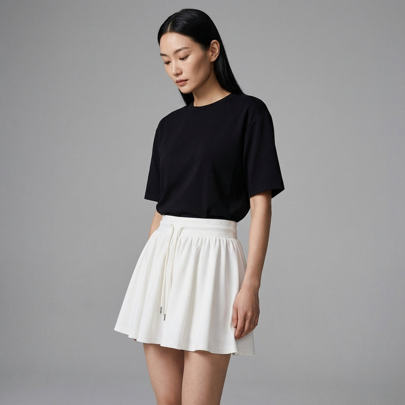 Jupe sport femme coréenne taille haute amincissante noir - Koreanxwear - Taille L