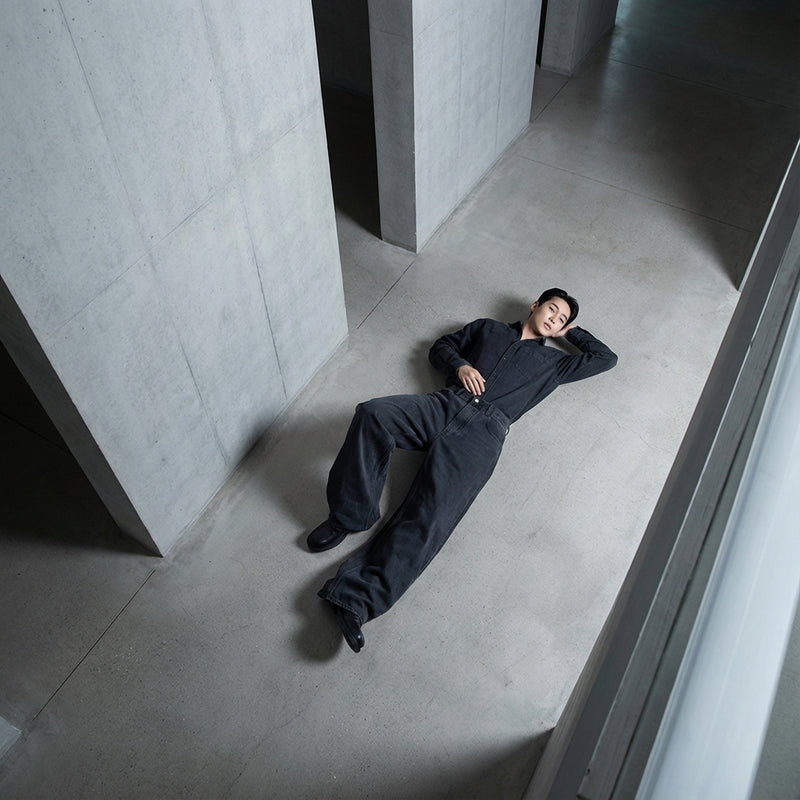 Jean large taille mi-haute pour homme en coton couleur foncée - Mode Coréenne Koreanxwear