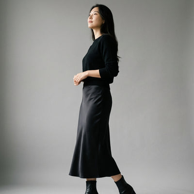 Jupe midi plissée taille haute pour femme - Mode Coréenne Koreanxwear - Taille L