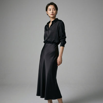 Jupe midi plissée taille haute pour femme - Mode Coréenne Koreanxwear - Taille XS