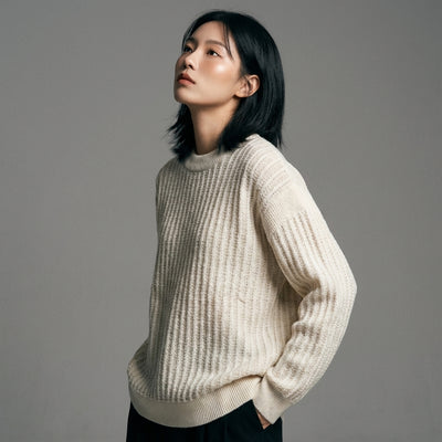 Pull homme coréen ample col rond couleur unie - Mode Coréenne Koreanxwear - Taille S