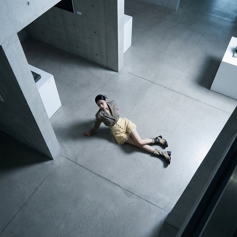 Short femme coréen kaki à lacets - Mode Coréenne Koreanxwear