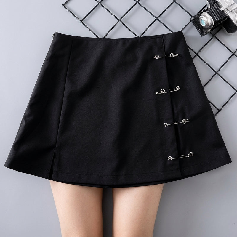 Mini-jupe streetwear fendue taille haute pour femme - Mode Coréenne Koreanxwear - Taille L