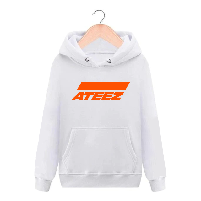 Hoodie Ateez Orange blanc