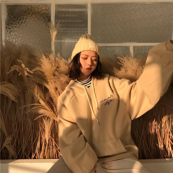 Hoodie Coréen Big Iridescence Jaune