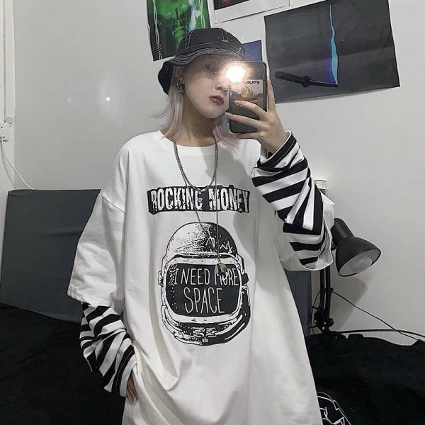 T Shirt Coréen Rocking Money Blanc