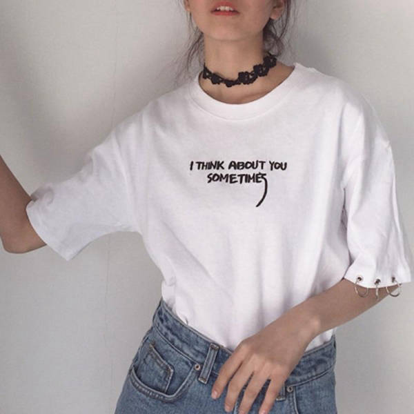 T Shirt KPOP Style Blanc