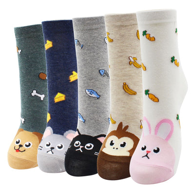 Lot de 5 paires de chaussettes amusantes - KoreanxWear