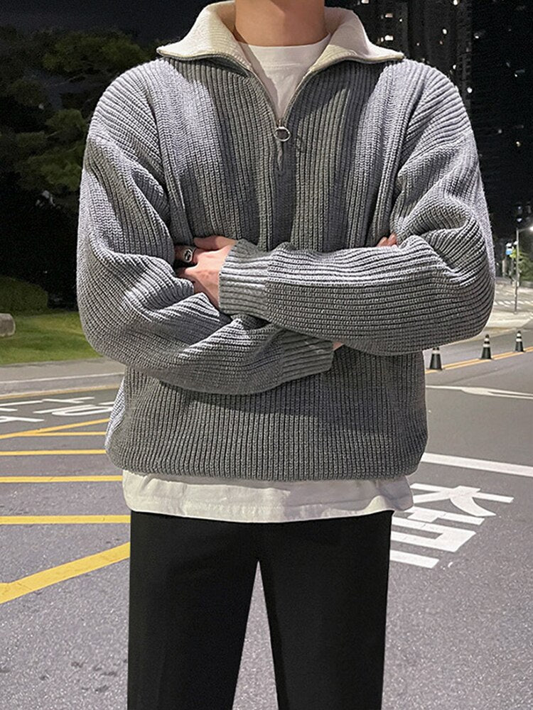 Pull à col zippé coréen - KoreanxWear