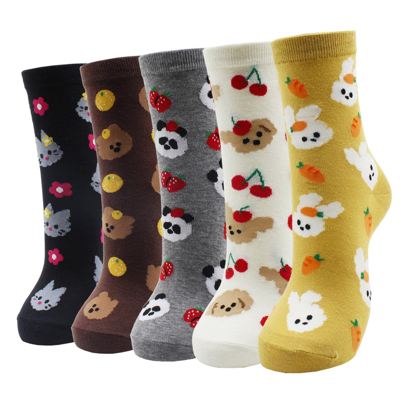 Lot de 5 paires de chaussettes amusantes - KoreanxWear