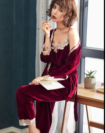 Pyjama Coréen Tradition Bordeaux - KoreanxWear