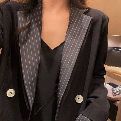 Blazer à rayures - KoreanxWear