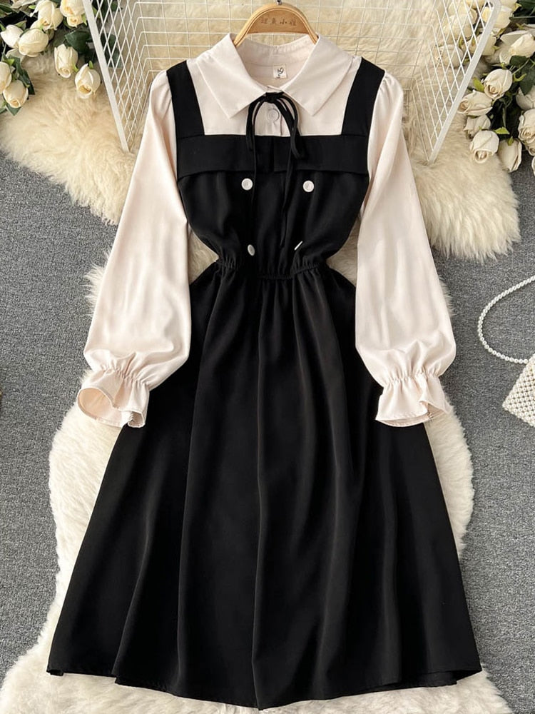 Vestido corto de estudiante coreano