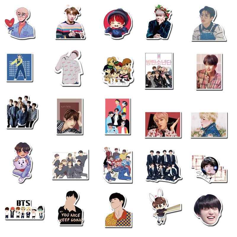 Autocollants Kpop BTS 76pc - KoreanxWear