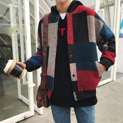 Bomber coréen plaid - KoreanxWear