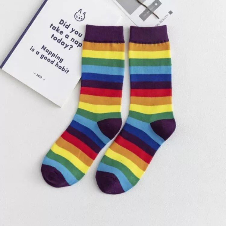 Chaussettes arc-en-ciel coréennes - KoreanxWear